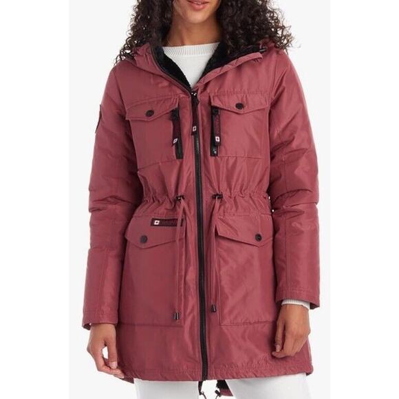 Canada Weather‎ Gear Anorak Sherpa Coat Women’s Medium Berry Pink Faux Fur Hood - Picture 1 of 16
